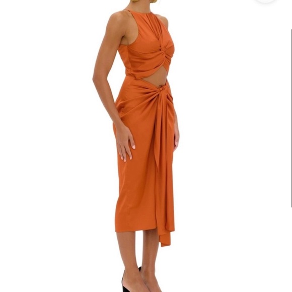 RENI Orange MIDI DRESS - Picture 2 of 3